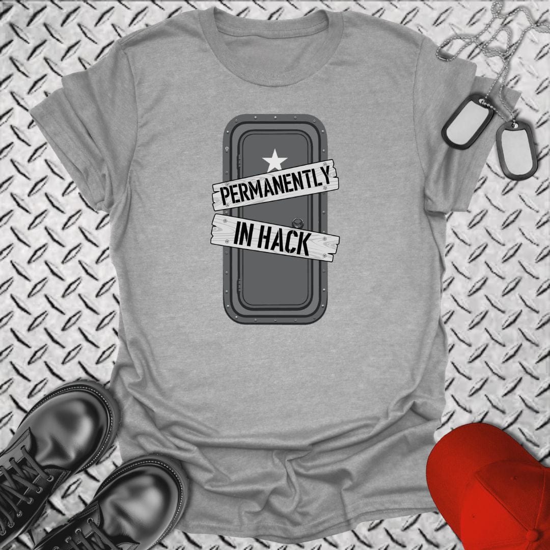 NavyHumor T-Shirt Sport Grey / S Permanently in Hack (Door) T-shirt
