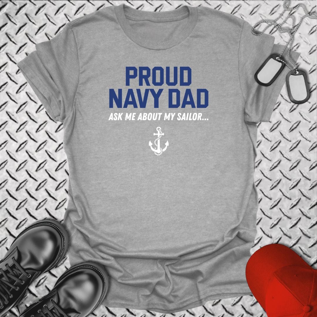 NavyHumor T-Shirt Sport Grey / S Proud Navy Dad - Ask Me T-shirt