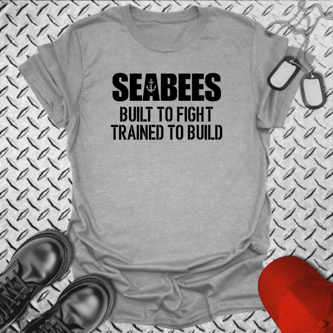 NavyHumor T-Shirt Sport Grey / S Seabees - Built to Fight T-shirt
