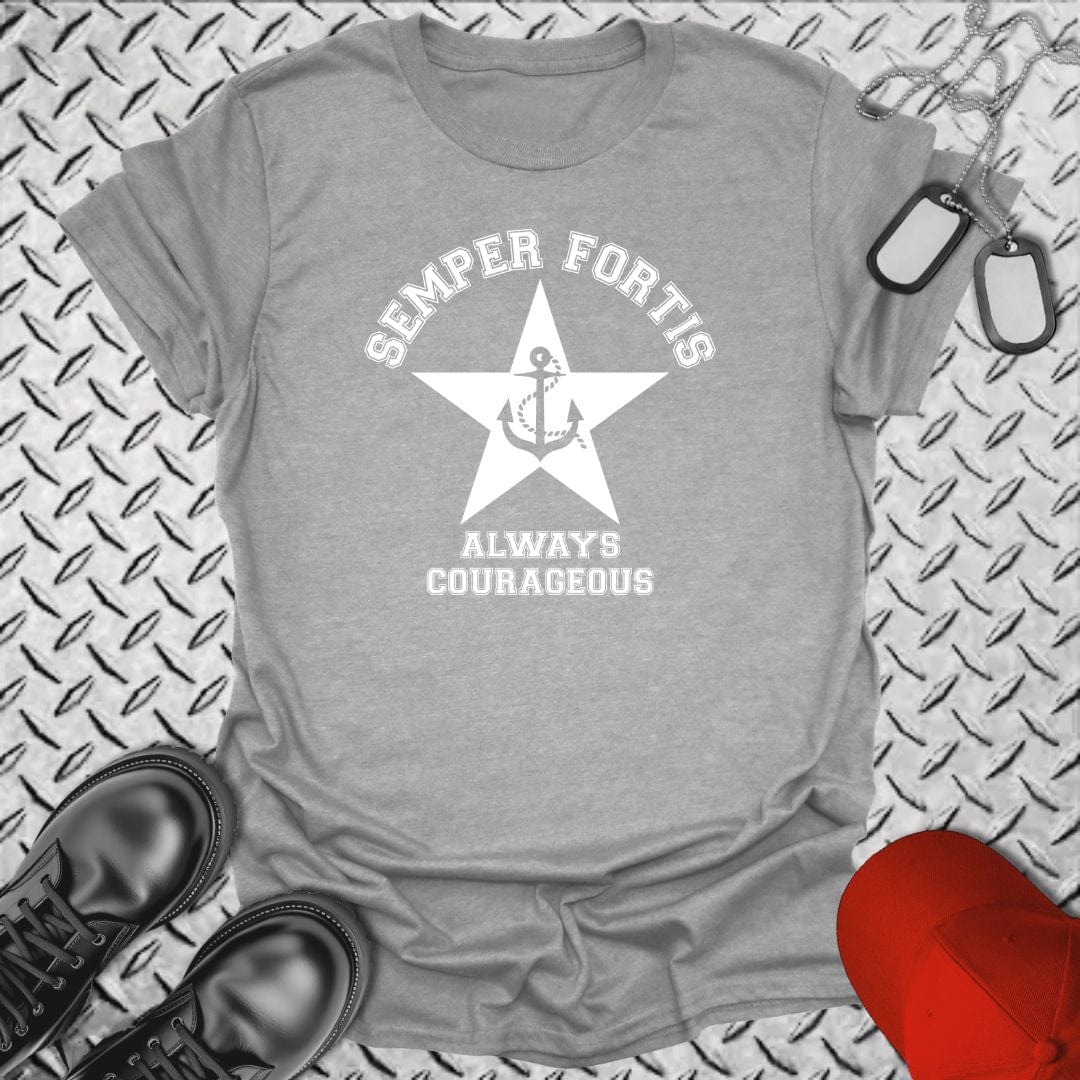 NavyHumor T-Shirt Sport Grey / S Semper Fortis Star & Anchor T-shirt