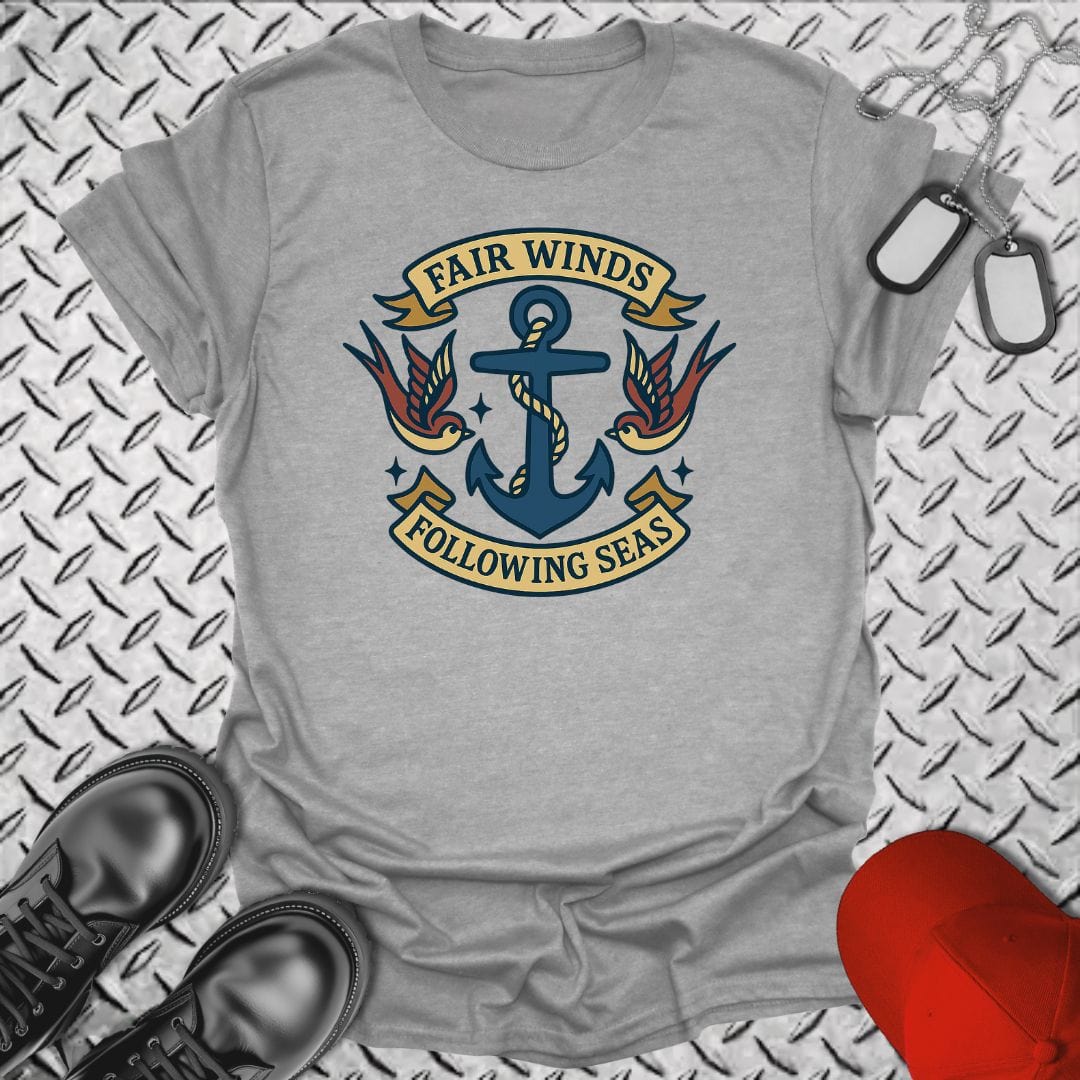 NavyHumor T-Shirt Sport Grey / S Tattoo - Fair Winds T-shirt