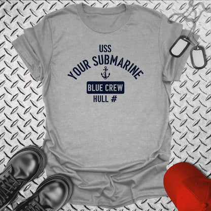 NavyHumor T-Shirt Sport Grey / S "Your Submarine" Blue Crew T-shirt