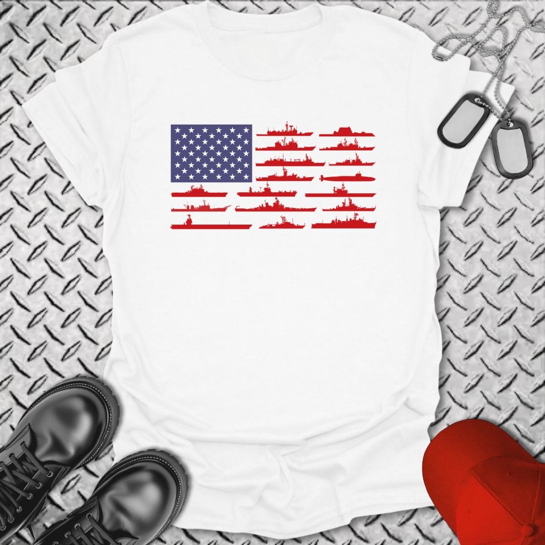 NavyHumor T-Shirt White / S American Fleet T-shirt