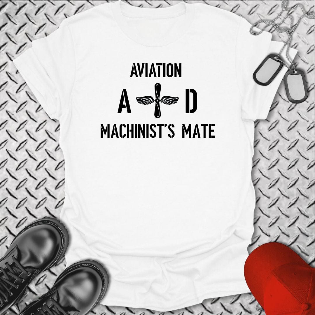 NavyHumor T-Shirt White / S Aviation Machinist's Mate (AD) Insignia T-shirt