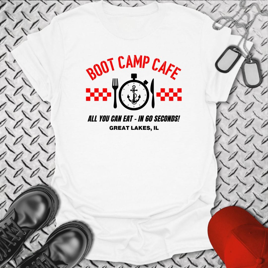 NavyHumor T-Shirt White / S Boot Camp Cafe - Great Lakes T-shirt