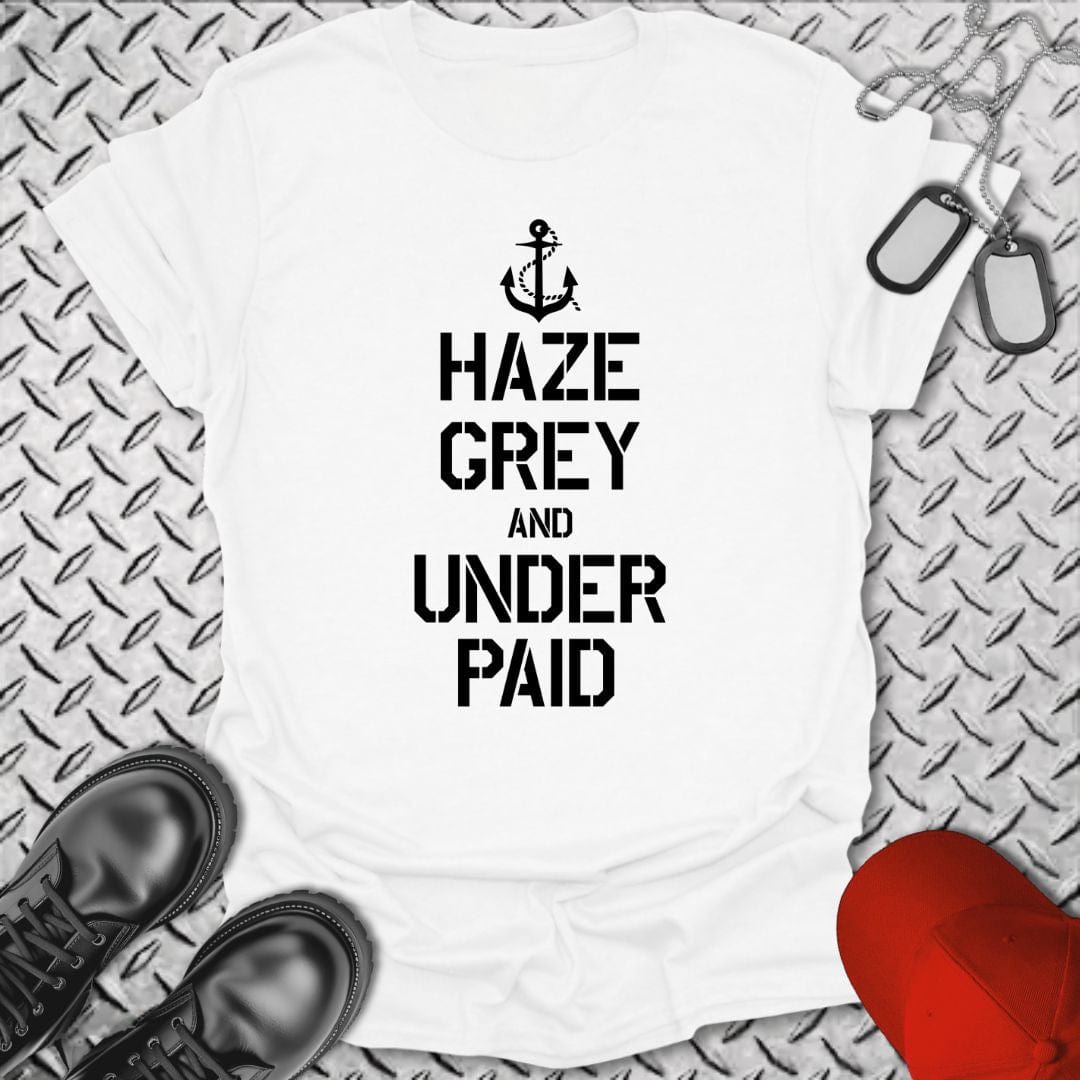 NavyHumor T-Shirt White / S Haze Grey & Under Paid T-shirt