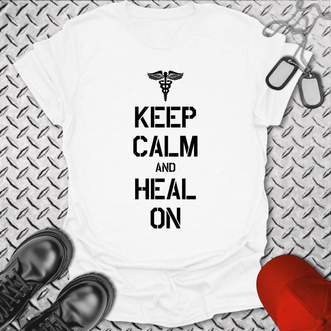 NavyHumor T-Shirt White / S HC - Keep Calm & Heal On T-shirt