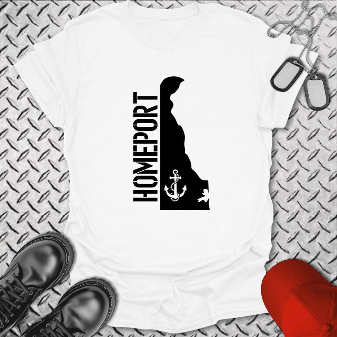NavyHumor T-Shirt White / S Homeport Delaware T-shirt