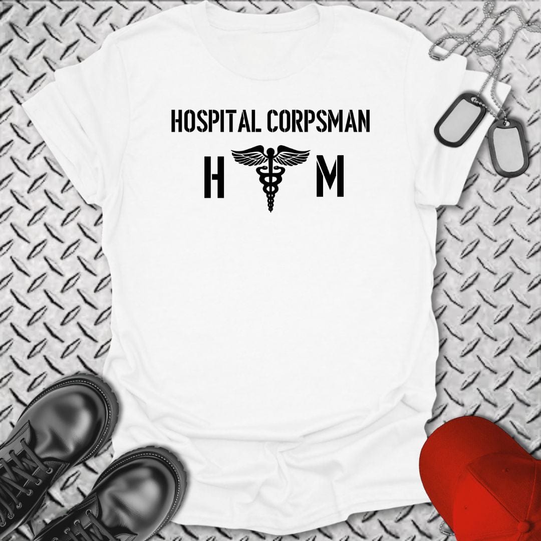 NavyHumor T-Shirt White / S Hospital Corpsman (HM) Insignia T-shirt