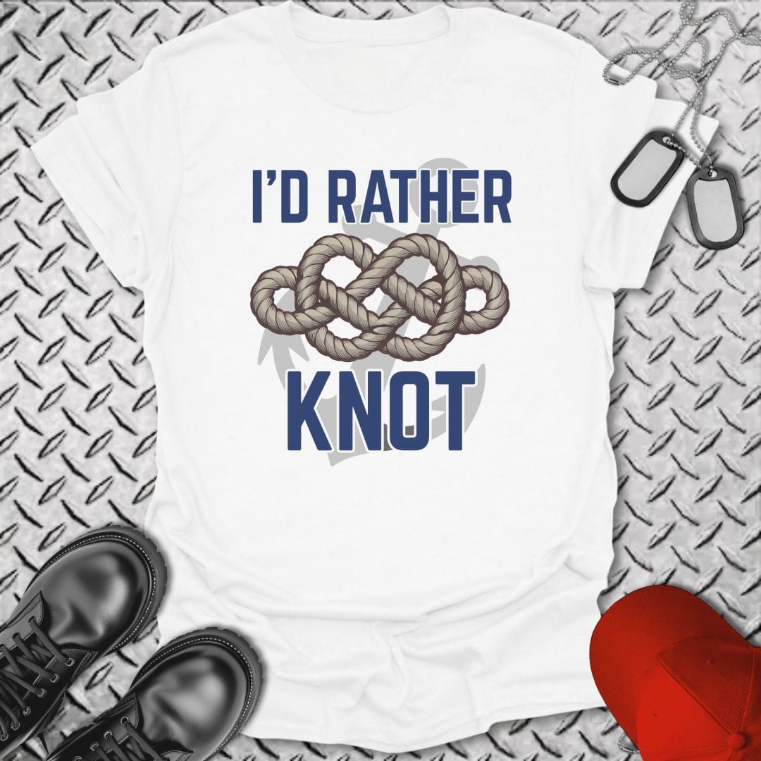 NavyHumor T-Shirt White / S I'd Rather Knot T-shirt