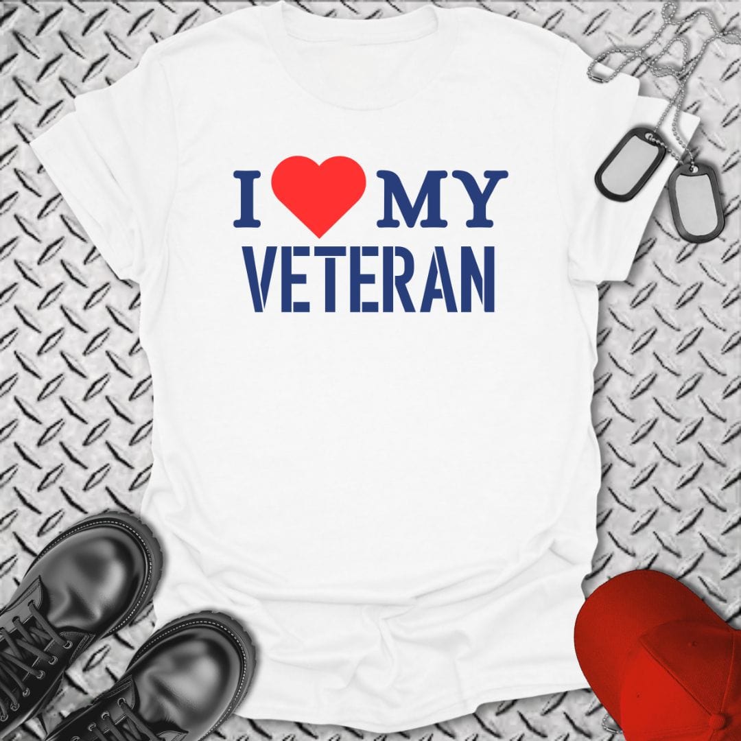 NavyHumor T-Shirt White / S I Love My Veteran T-shirt