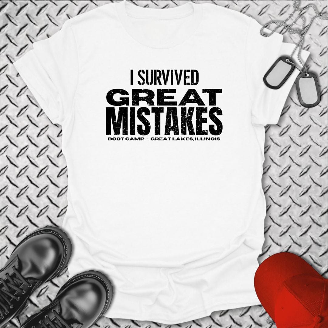 NavyHumor T-Shirt White / S I Survived Great Mistakes T-shirt