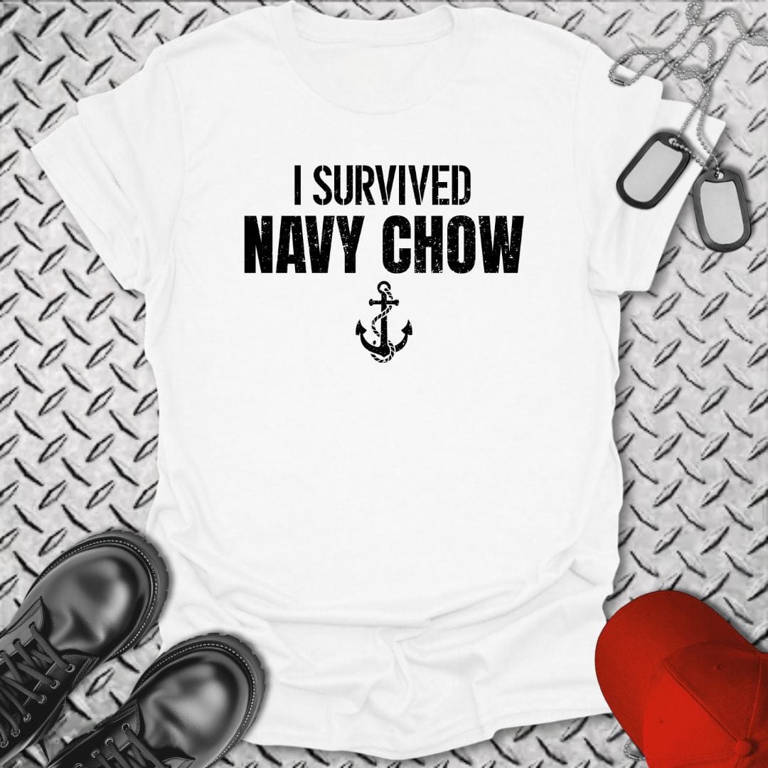 NavyHumor T-Shirt White / S I Survived Navy Chow T-shirt