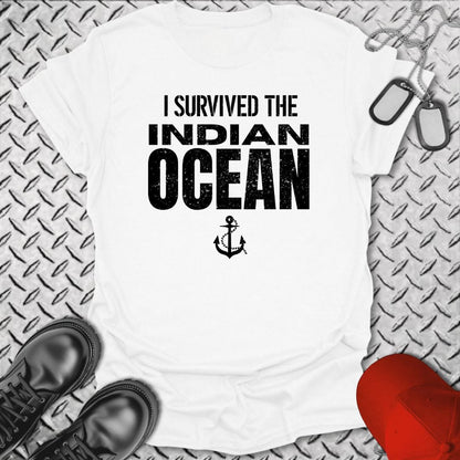 NavyHumor T-Shirt White / S I Survived the Indian Ocean T-shirt