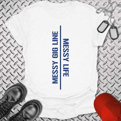 NavyHumor T-Shirt White / S Messy Gig Line T-shirt