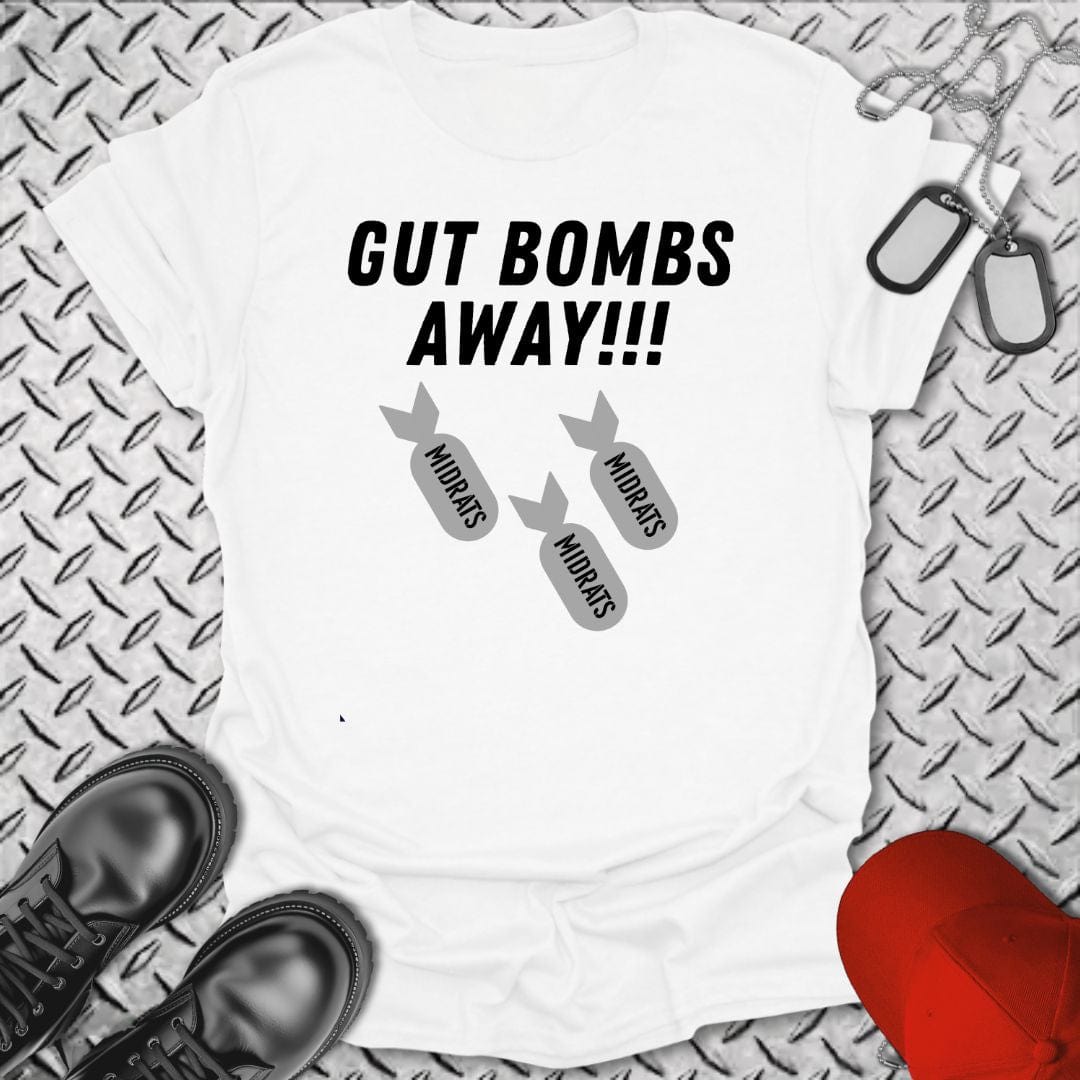 NavyHumor T-Shirt White / S Midrats - Gut Bombs Away! T-shirt