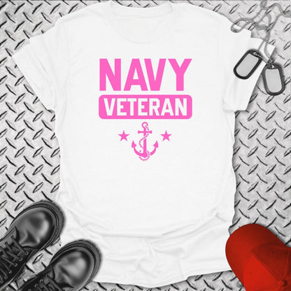 NavyHumor T-Shirt White / S Navy Veteran (Pink Edition)  T-shirt