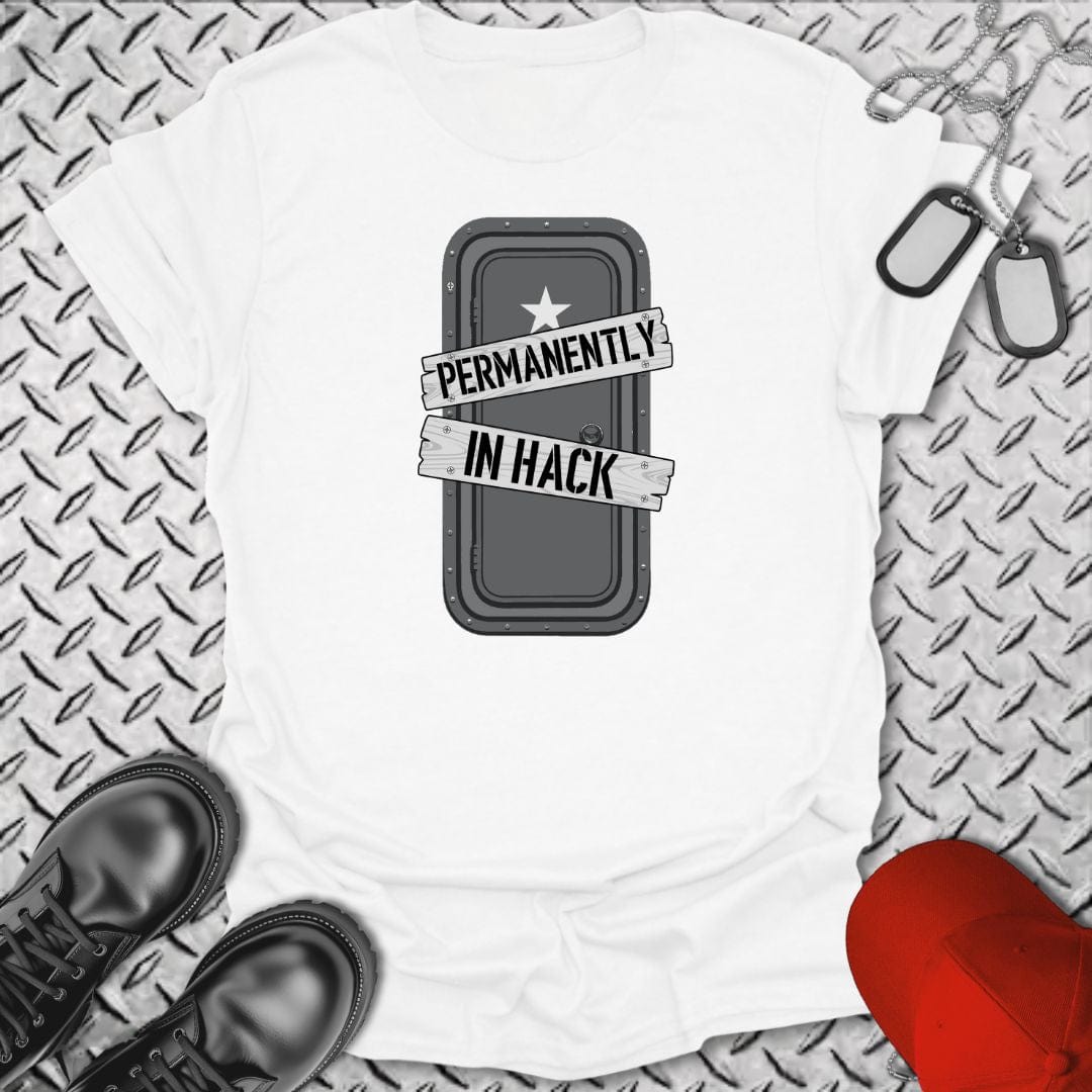 NavyHumor T-Shirt White / S Permanently in Hack (Door) T-shirt