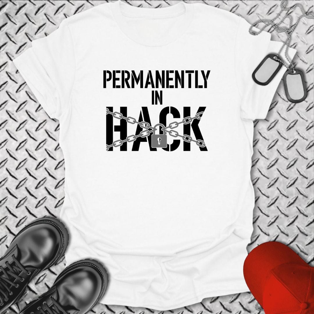 NavyHumor T-Shirt White / S Permanently in Hack (Lock) T-shirt