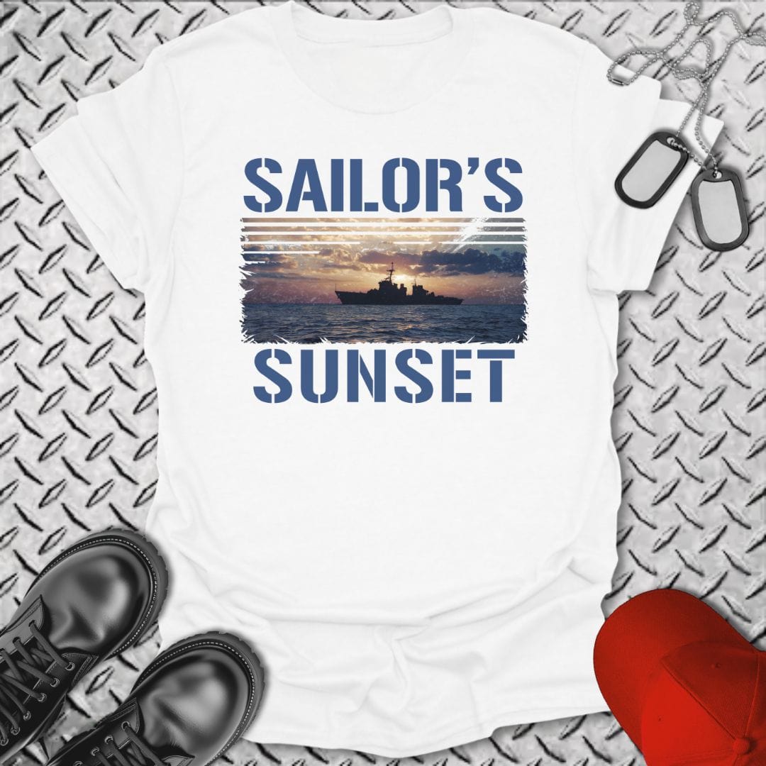 NavyHumor T-Shirt White / S Sailor's Sunset T-shirt