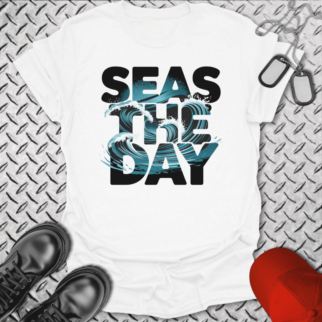 NavyHumor T-Shirt White / S SEAS The Day T-shirt