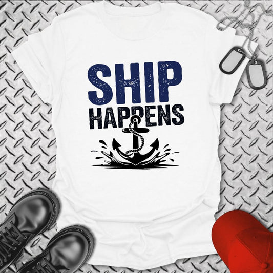 NavyHumor T-Shirt White / S SHIP Happens T-shirt