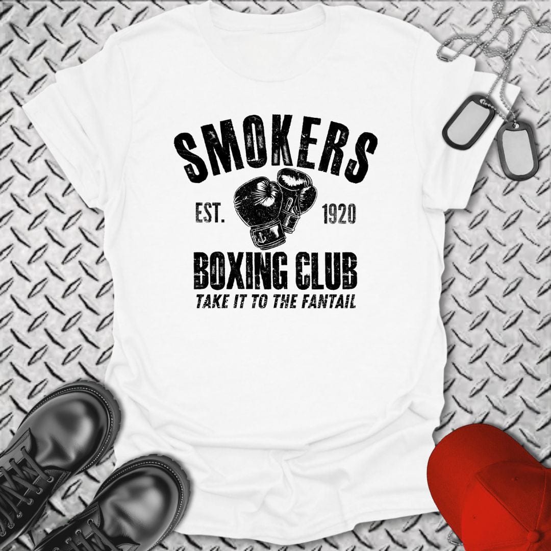 NavyHumor T-Shirt White / S Smokers Boxing Club T-shirt