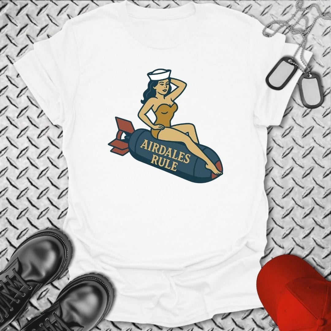 NavyHumor T-Shirt White / S Tattoo - Airdales Rule T-shirt
