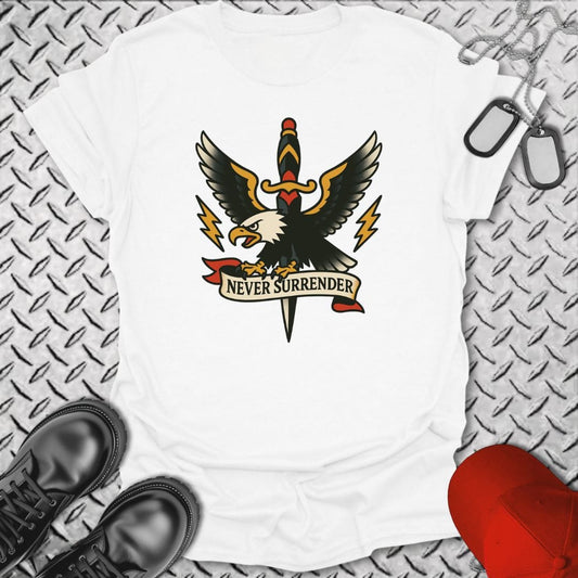 NavyHumor T-Shirt White / S Tattoo - Never Surrender T-shirt