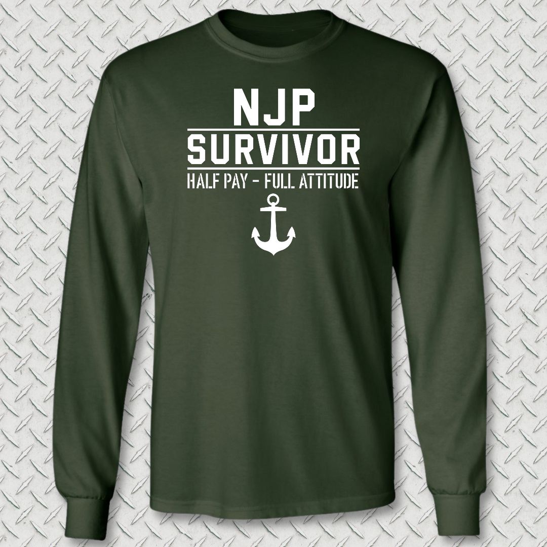NJP Survivor: Half Pay Long Sleeve Tee - Forest Green