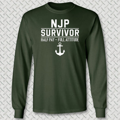NJP Survivor: Half Pay Long Sleeve Tee - Forest Green