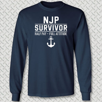 NJP Survivor: Half Pay Long Sleeve Tee - Navy