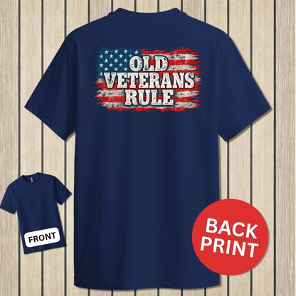 Old Veterans Rule Distressed Flag - Navy