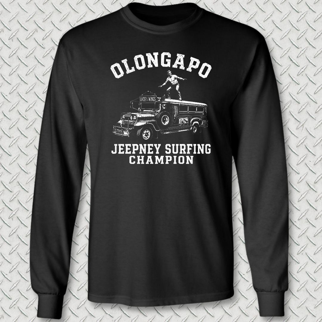 Olongapo Jeepney Surfing Champion Long Sleeve Tee - Black
