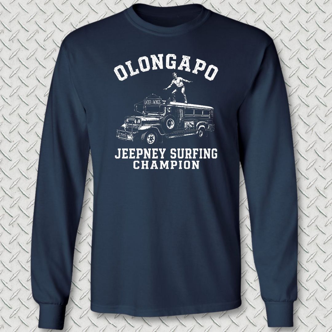 Olongapo Jeepney Surfing Champion Long Sleeve Tee - Navy
