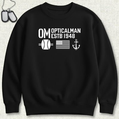 OM - Flag & Anchor Sweatshirt - Black