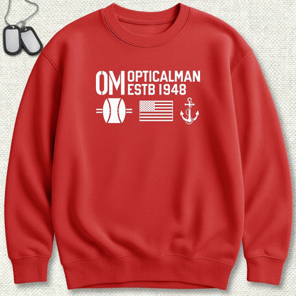 OM - Flag & Anchor Sweatshirt - Red