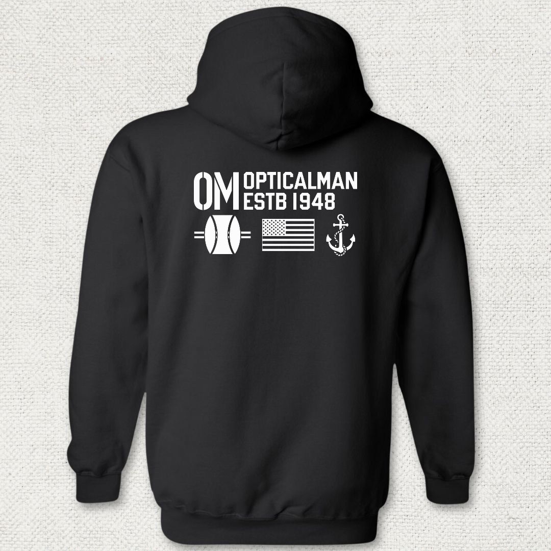 OM - Flag & Anchor Hoodie - Black