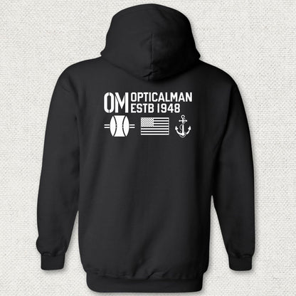 OM - Flag & Anchor Hoodie - Black