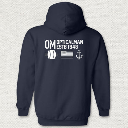 OM - Flag & Anchor Hoodie - Navy