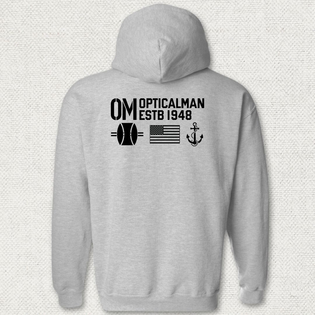 OM - Flag & Anchor Hoodie - Sport Grey
