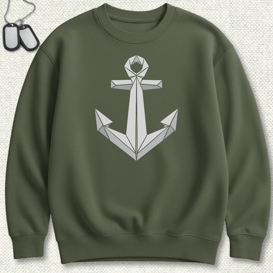 Origami Anchor Sweatshirt - Military Green