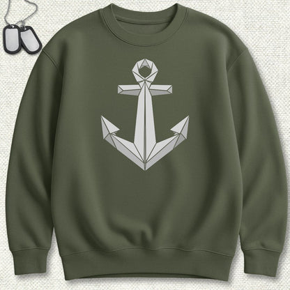 Origami Anchor Sweatshirt - Military Green