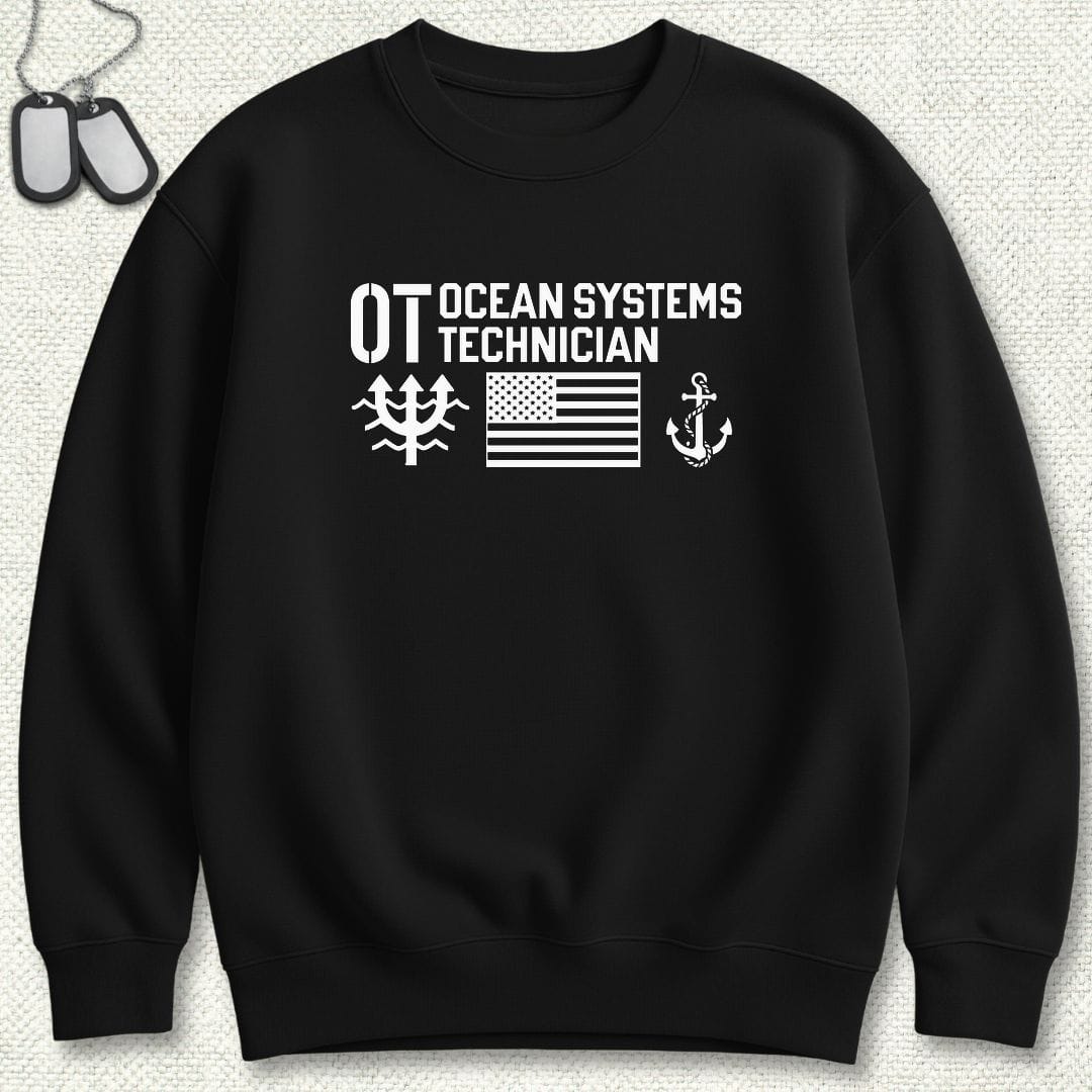 OT - Flag & Anchor Sweatshirt - Black