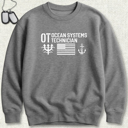 OT - Flag & Anchor Sweatshirt - Graphite Heather