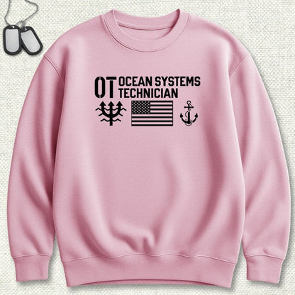 OT - Flag & Anchor Sweatshirt - Pink