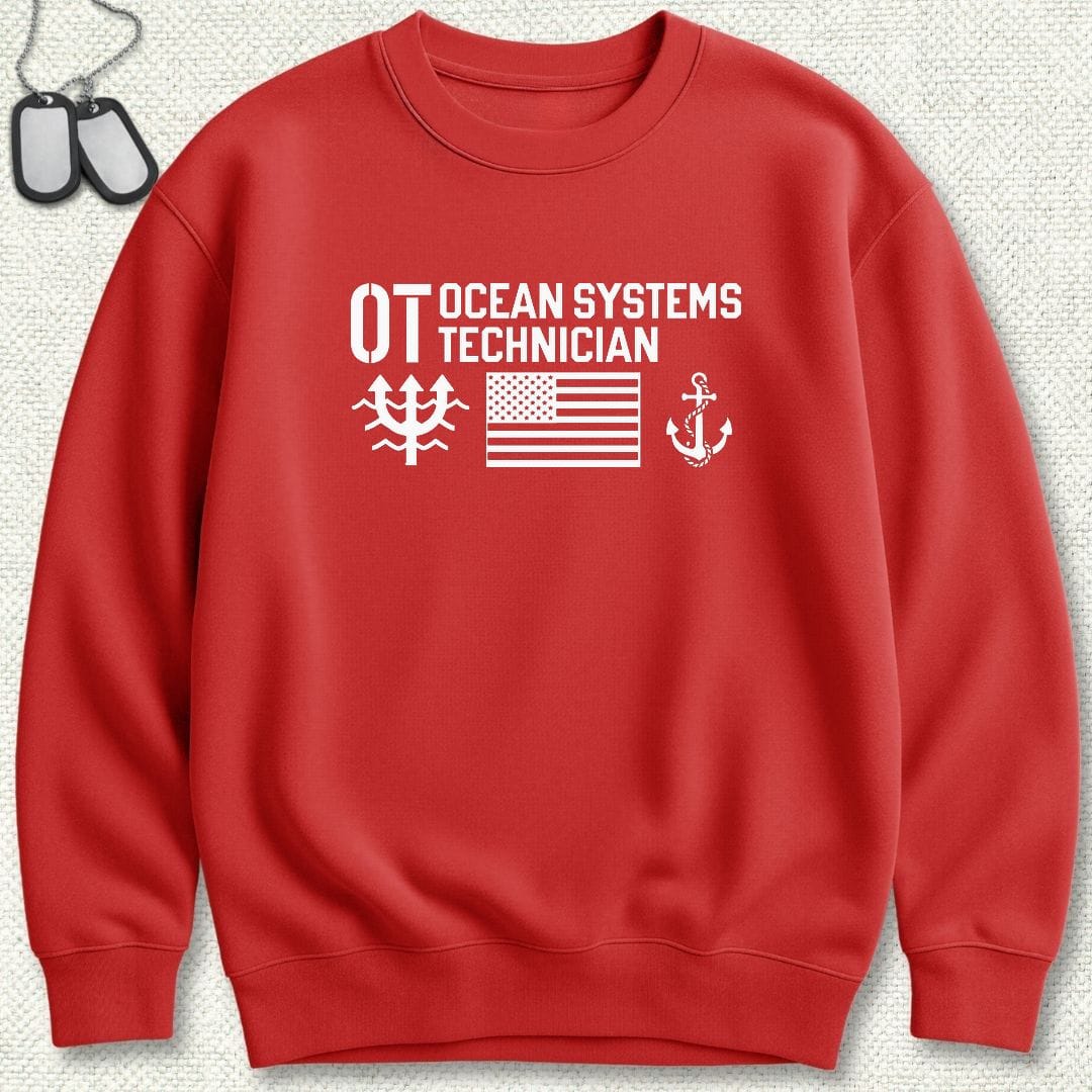 OT - Flag & Anchor Sweatshirt - Red