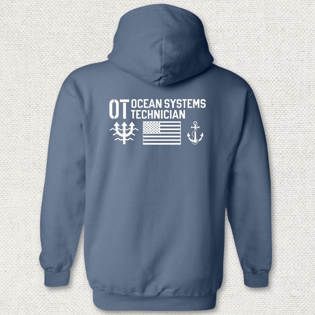 OT - Flag & Anchor Hoodie - Heather Navy