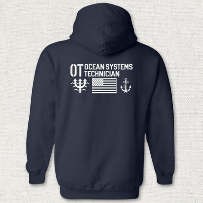 OT - Flag & Anchor Hoodie - Navy