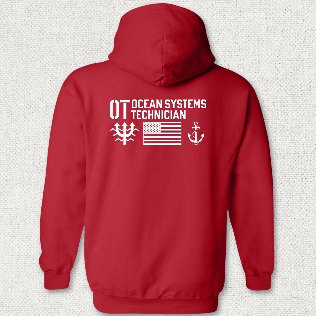OT - Flag & Anchor Hoodie - Red
